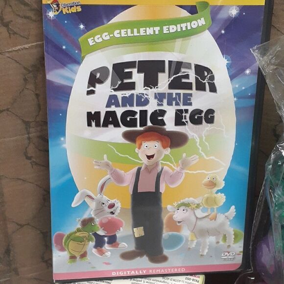 16pc Easter Basket Peter & Magic egg  DVD, toys, book,eggs & grass, clings &more - Picture 4 of 15